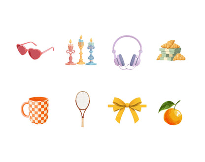 Watercolor Aesthetic Girl Clipart Bundle, Fashion Girl Elements png, Cute Coquette Girl png, Soft Girl Clipart, Girly Aesthetic png