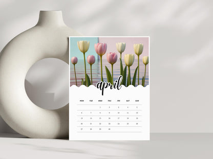 2026 Flower Monthly Calendar | Printable Floral Calendar PDF File