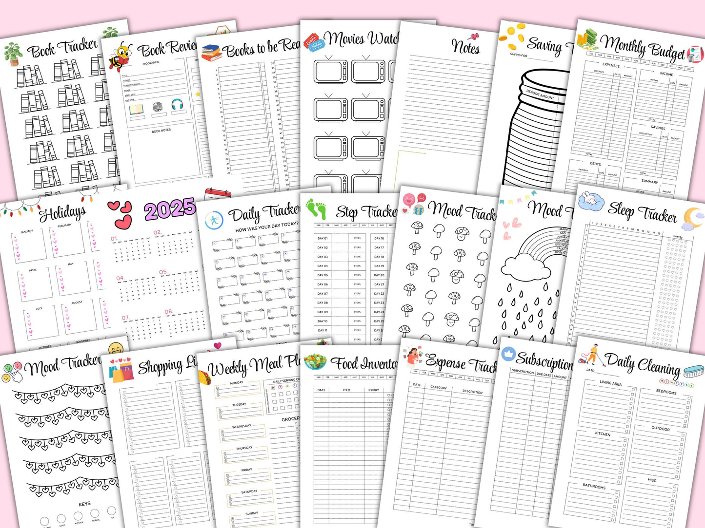 2026 Bullet Journal Premade Planner template with 88 Pages