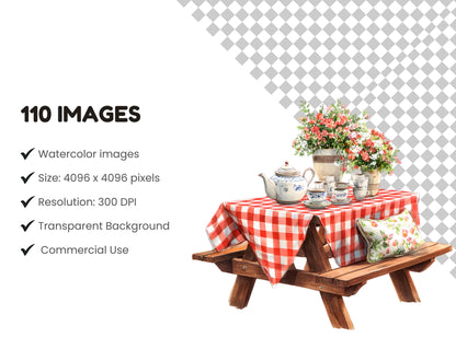 100+ Spring Clipart Bundle, Watercolor Spring Floral Clipart, Birdhouse, Bicycle And Blooming Flowers Clipart, Gardening And Rustic Clipart