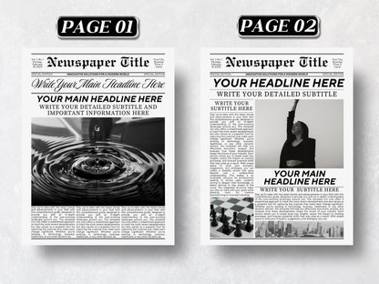 Canva Newspaper Template | Page Layout | Editable Layout & Advertisement Design