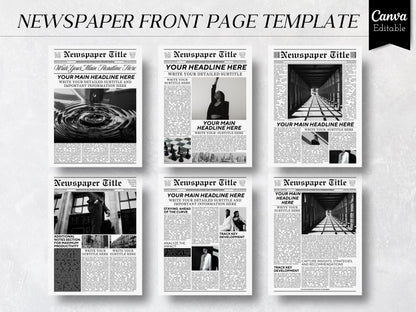 Canva Newspaper Template | Page Layout | Editable Layout & Advertisement Design