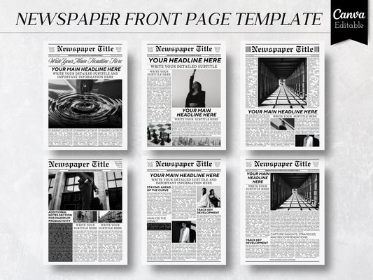Canva Newspaper Template | Page Layout | Editable Layout & Advertisement Design