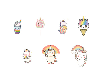 Kawaii Unicorn Clipart Bundle png, Cute Unicorn Clipart, Little Pastel Unicorns, Nursery Art,  Magic Horse png, Kawaii Rainbow Unicorn png