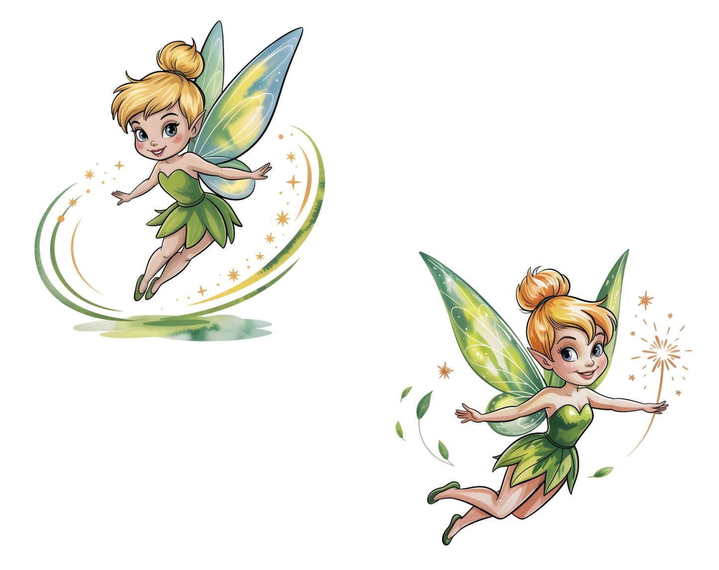Watercolor Tinkerbell Clipart Bundle, Tinkerbell png, Cute Princess Tinkerbell Clipart, Cute Fairy Clipart, Commercial Use, Digital Download