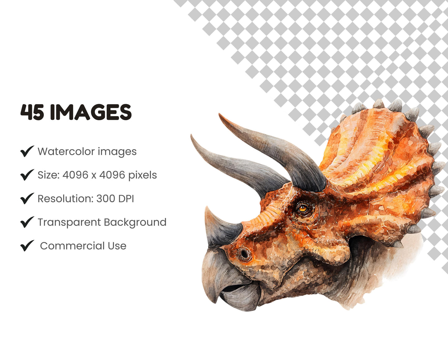 45 Dinosaur Clipart Bundle, Watercolor Dinosaur png, Jurassic Dino Clipart, Prehistoric Illustration, Commercial Use, Digital Download