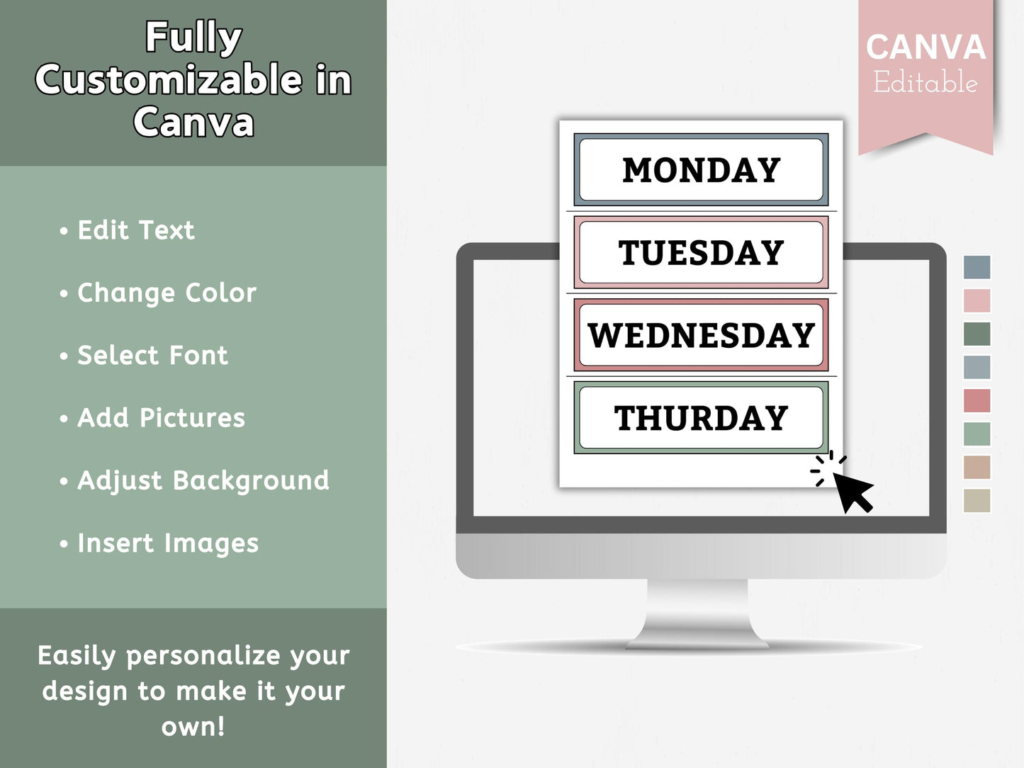 2026 Modern Boho Classroom Calendar & Educational for kids (Editable Canva Template)