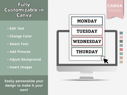 2026 Modern Boho Classroom Calendar & Educational for kids (Editable Canva Template)