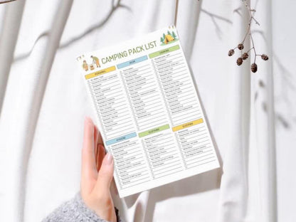 Camping Packing List Printable & Editable, Camping Pack List Template, Packing Checklist, Pack List Planner, Digital Download
