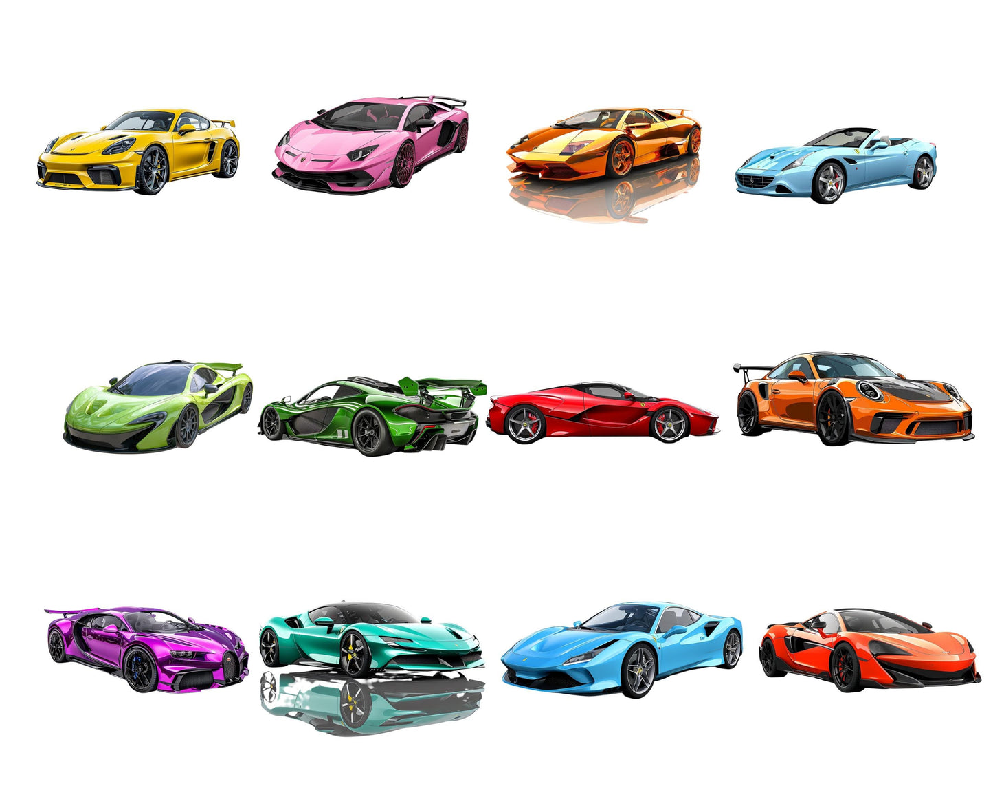 61 Watercolor Sleek Supercars Clipart Bundle, Sports Car Clipart, Cars png, Luxury Car Clipart, Vehicles Clipart, Cars Sublimation Design