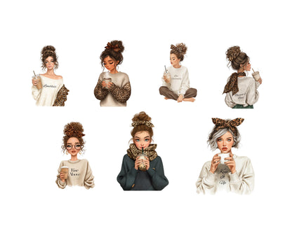 27 Boss Lady Clipart png Bundle, Girl Boss Clipart, Fashion Women Clipart, Love Yourself png, Watercolor Girl Lady Boss Clipart