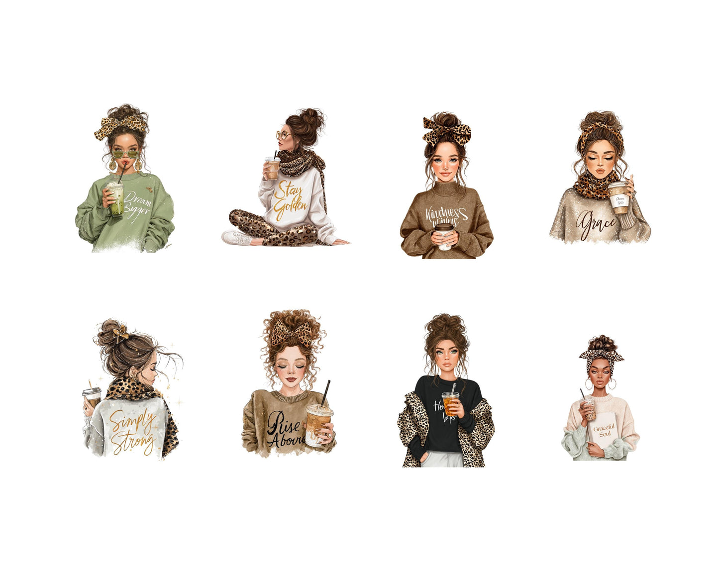 27 Boss Lady Clipart png Bundle, Girl Boss Clipart, Fashion Women Clipart, Love Yourself png, Watercolor Girl Lady Boss Clipart