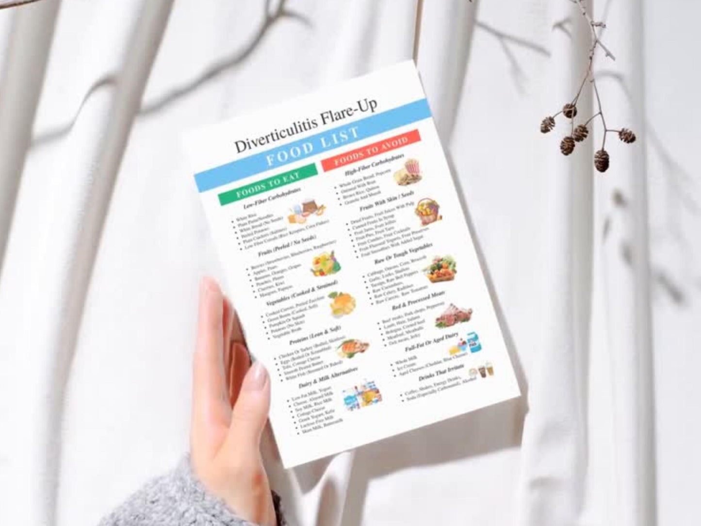 Diverticulitis Flare-Up Food List, Pancreatitis Grocery List, Printable Low Fat Diet Food Chart, Gallbladder Food List, Digital Download