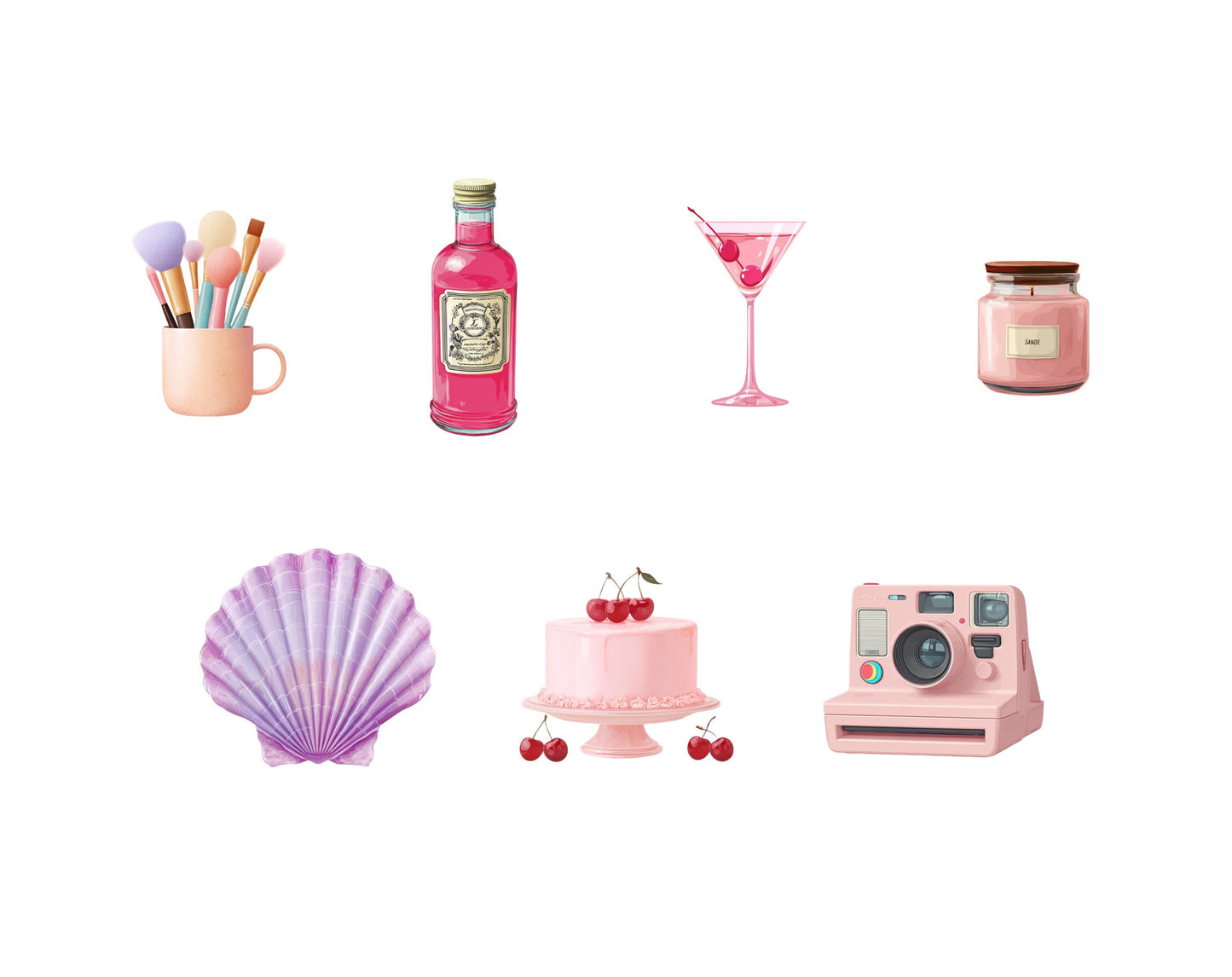 Watercolor Aesthetic Girl Clipart Bundle, Fashion Girl Elements png, Cute Coquette Girl png, Soft Girl Clipart, Girly Aesthetic png