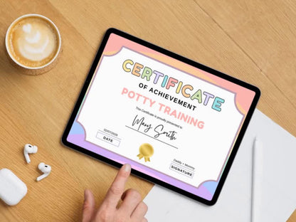 Editable Potty Training Certificate Template, Potty Training Tracker, Kids Potty Training, Boys And Girls Potty Training Certificate