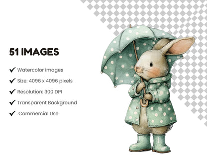 51 Nursery Animals Clipart Bundle, Watercolor Baby Animals png, Baby Bear, Sheep, Adorable Woodland And Farm Animals Clipart, Nursery Art