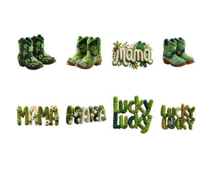 38 PNG-Dateien zum St. Patrick's Day, Cliparts mit Glücksbringern aus Kunstgarn, St. Patrick's Day Schleife (PNG), Irische Glücksbringer-Cliparts, St. Patrick's Day Cliparts für Kinder