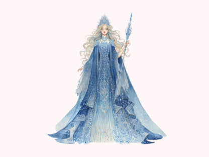 Aquarell-Clipart-Bundle zum Imbolc-Fest, Figuren des Jahreskreises, hochwertige Imbolc-PNGs, heidnische, keltische, neuheidnische Elemente (Wicca, Hexerei, Neopaganismus)