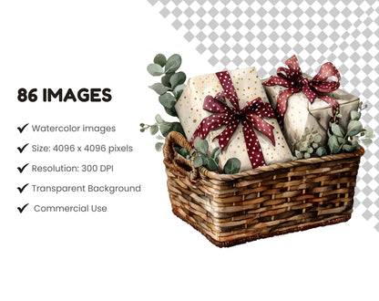 Watercolor Cherry In Love Valentine's Day Clipart Bundle, Cute Valentine Clipart, Valentine Animals png, Romantic Love Clipart, Bow, Gifts