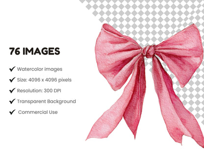 Ensemble d'images clipart de nœuds roses, nœuds coquettes aquarelle png, cadre de nœud, ensemble d'images clipart de rubans roses, nœuds coquettes rose pâle, téléchargement numérique