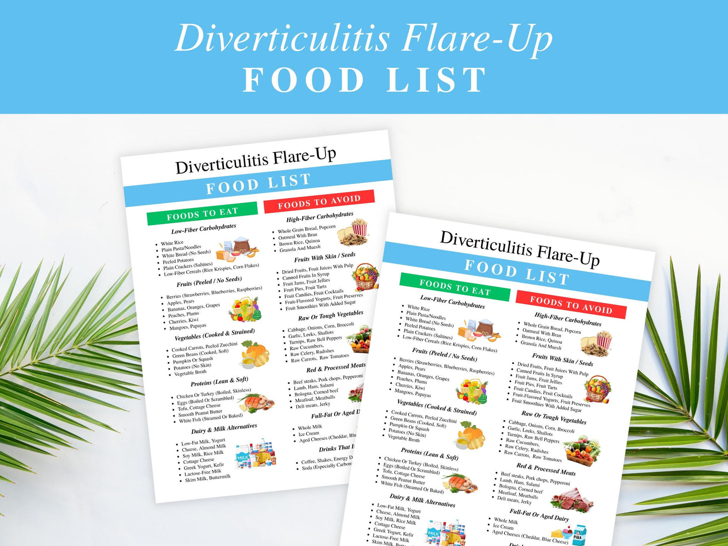 Diverticulitis Flare-Up Food List, Pancreatitis Grocery List, Printable Low Fat Diet Food Chart, Gallbladder Food List, Digital Download