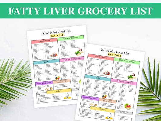 Zero Point Food List Printable, Weight Watchers Food Guide, Weight Loss Food Chart, Diet Food List, Digital Download, US Letter Printable