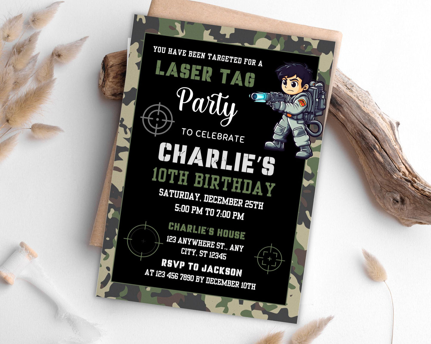 Laser Tag Birthday Invitation Template, Neon Laser Tag Invite, Teen Laser Tag Birthday Flyer, Kids Laser Tag Party, Boy Birthday Party