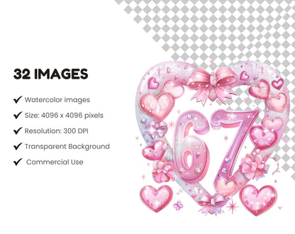 Valentine 67 Clipart Bundle, Preppy Love Xoxo Coquette Bow Clipart, Funny Valentine Sixty Seven Meme Clipart, Teddy Bear Trendy Shirt Design