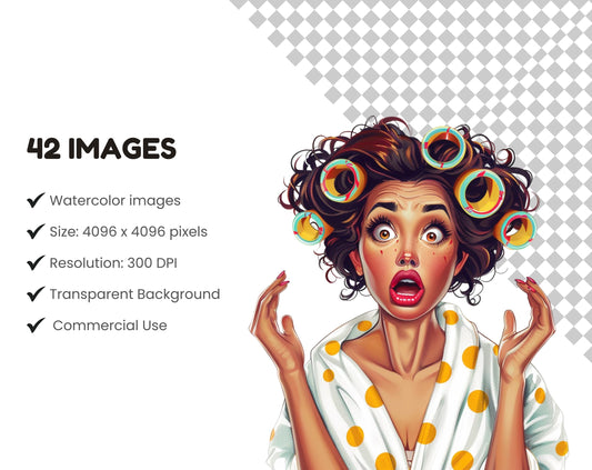 Sassy Black Women Clipart Bundle, Watercolor Afro Women PNG, Stank Face PNG, Black Girl Bonnet, Funny African Clipart, Sassy Girl Stickers