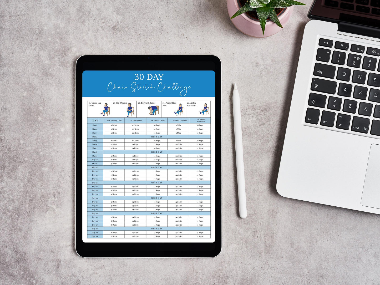 Chair Yoga For Weight Loss Printable, Seated Yoga Routine For Seniors, 30 Exercise Program, Senior Workout Guide, Meal Planner, Yoga Tracker
