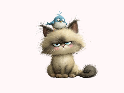 Clipart-Bundle mit skurrilen Katzen, 20 Aquarell-PNG-Katzen, ideal für Kartenbasteln, Junk Journaling, Scrapbooking und digitale Kunst, sofortiger Download