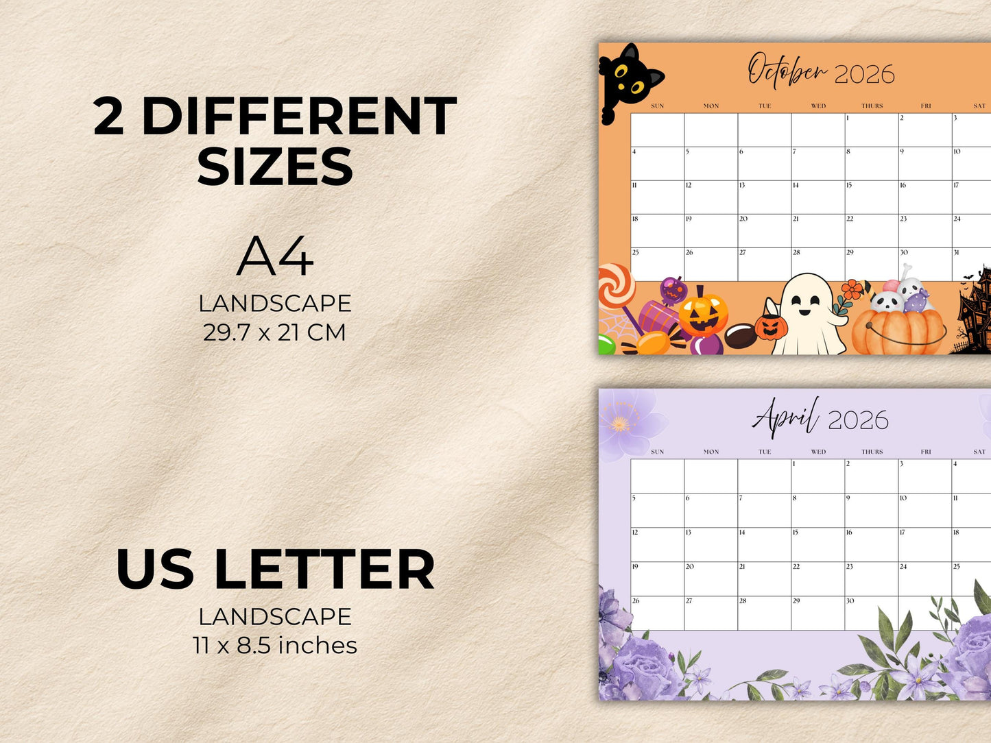2026 Monthly Calendar Planner Printable, Cute 2026 Calendar Planner For kids, Calendar Organizer Printable, Instant Download