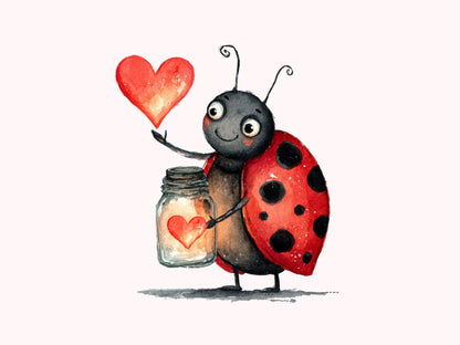 Aquarell-Liebeskäfer-Clipart-Bundle, niedliche Liebeskäfer-PNGs, skurrile Liebeskäfer-Cliparts, verspielte Liebeskäfer-Cliparts, digitale Papierbastelarbeiten, Kartenherstellung