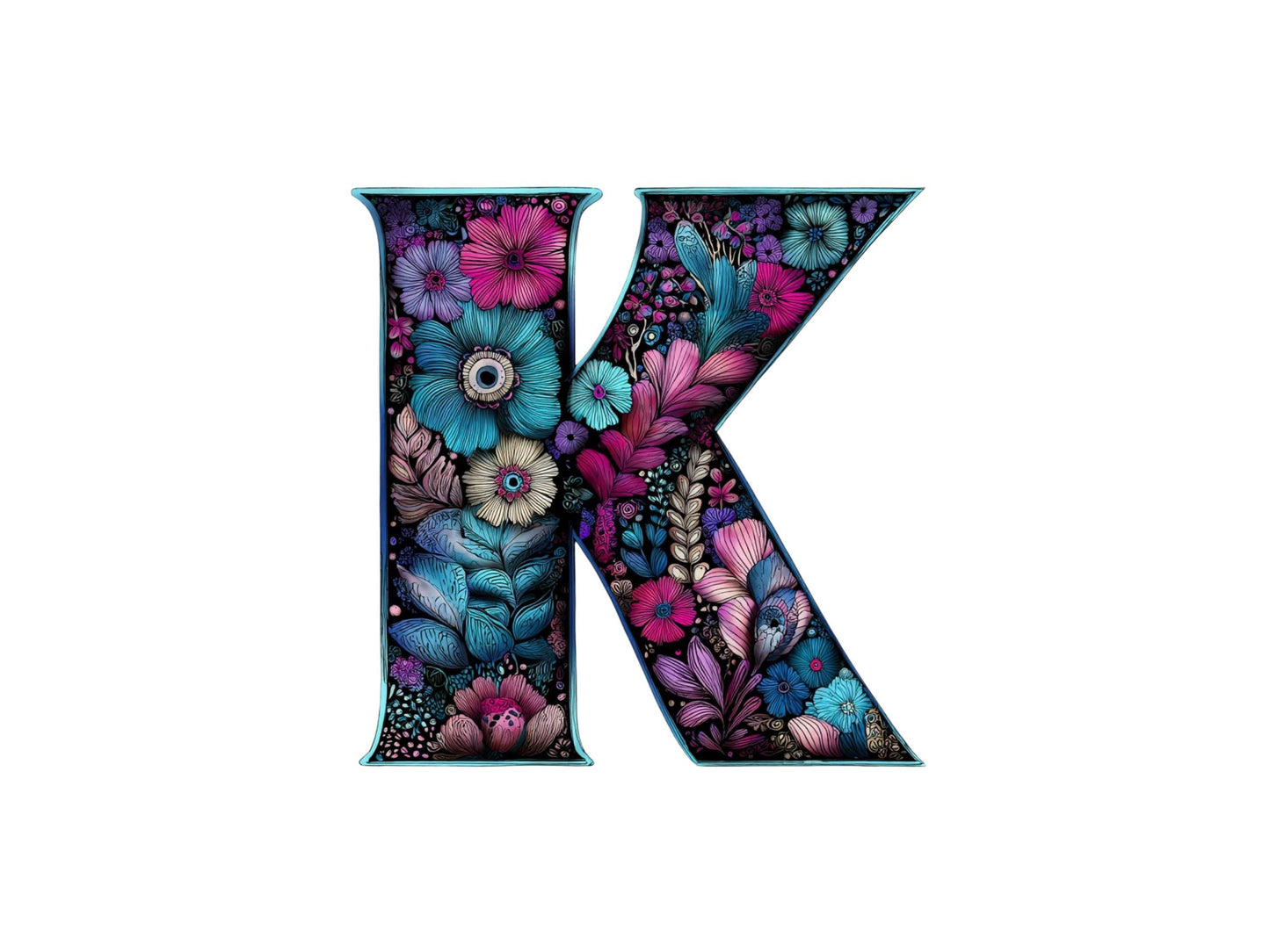 Paisley-Blumenalphabet-Cliparts, Alpha-Doodle-Buchstaben-PNG, Buntes Regenbogenalphabet-Cliparts, Alpha-Doodle-Zahlen-PNG, Sofort-Download